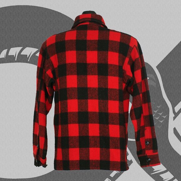 Wool Plaid Shirt Vintage Flannel 1950s Johnson Woolen Mills Men's Medium - Picture 3 of 6